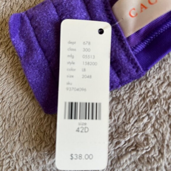 Cacique Balconette Bra 42D Royal Purple Smooth Satin NWT - Picture 4 of 8